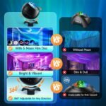⁦Projecteur d’aurores et Haut Parleur Bluetooth avec 15 modes d’éclairage – جهاز عرض نجوم ومكبر صوت⁩ - الصورة ⁦7⁩