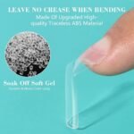 ⁦100PCS faux ongles carrés transparents professionnels en acrylique – طقم أظافر صناعية⁩ - الصورة ⁦4⁩
