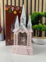 ⁦Château à neige lumineux avec paillettes tourbillonnantes – ديكور قلعة الثلج⁩ - الصورة ⁦3⁩