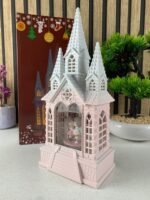 ⁦Château à neige lumineux avec paillettes tourbillonnantes – ديكور قلعة الثلج⁩ - الصورة ⁦5⁩