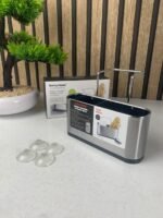 ⁦Organiseur d’évier de cuisine porte-éponge en acier inoxydable – منظم أغراض حوض الغسيل⁩ - الصورة ⁦8⁩