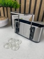⁦Organiseur d’évier de cuisine porte-éponge en acier inoxydable – منظم أغراض حوض الغسيل⁩ - الصورة ⁦9⁩