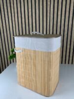 ⁦Panier à Linge pour Vêtements Sales en Bambou de Grande Capacité⁩ - الصورة ⁦6⁩