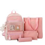 ⁦Ensemble de sacs d’école Kawai pour adolescents 4Pcs V3 CLBD Rose – محفظة 4 قطع كاواي وردي⁩ - الصورة ⁦3⁩