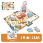 Tapis d’eveil circuit jungle avec 2 voiturettes 103 cm x 79 cm