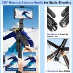 ⁦Trépied perche à selfie PLOKAMA avec deux lumières LED et télécommande sans fil 4en1 – حامل هاتف وعصى سيلفي قابل للتمدد مع إضاءة مدمجة⁩ - الصورة ⁦4⁩