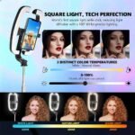 ⁦Perche à Selfie Extensible avec Support pour Téléphone et Lampe LED – عصا سيلفي مع إضاءة مدمجة ويد تحكم⁩ - الصورة ⁦2⁩