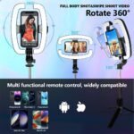 ⁦Perche à Selfie Extensible avec Support pour Téléphone et Lampe LED – عصا سيلفي مع إضاءة مدمجة ويد تحكم⁩ - الصورة ⁦4⁩