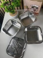 ⁦Râpe multifonctionnelle Delaval en acier inoxydable avec panier d’égouttage 3EN1 – مفرمة وقطاعة خضر متعددة الإستعمالات⁩ - الصورة ⁦8⁩