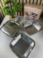 ⁦Râpe multifonctionnelle Delaval en acier inoxydable avec panier d’égouttage 3EN1 – مفرمة وقطاعة خضر متعددة الإستعمالات⁩ - الصورة ⁦9⁩