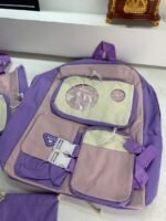 ⁦Ensemble de sacs d’école Kawai pour adolescents 5Pcs Guiyu V2 Mauve – محفظة 5 قطع كاواي بنفسجي⁩ - الصورة ⁦5⁩