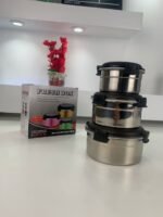 ⁦Conteneurs Alimentaires Empilables en Acier Inoxydable Écologiques 3pcs – حاويات طعام من الستانلس ستيل قابلة للتكديس⁩ - الصورة ⁦10⁩