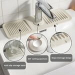 ⁦Pack Tapis de drainage avec pare-éclaboussures en silicone pour évier de cuisine⁩ - الصورة ⁦7⁩