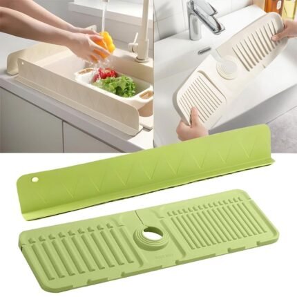 Pack Tapis de drainage avec pare-éclaboussures en silicone pour évier de cuisine