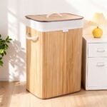 ⁦Panier à Linge pour Vêtements Sales en Bambou de Grande Capacité⁩ - الصورة ⁦4⁩