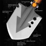 ⁦Pelle en ‎acier à haute teneur en carbone avec 3 Combinaisons de Longueur et outil de mesure – مجرفة متعددة الإستعمالات⁩ - الصورة ⁦3⁩