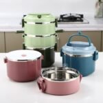 ⁦Boîte Repas en acier inoxydable 4 Couches avec Fonction d'étanchéité⁩ - الصورة ⁦6⁩