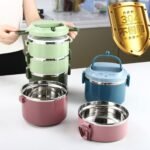 ⁦Boîte Repas en acier inoxydable 4 Couches avec Fonction d'étanchéité⁩ - الصورة ⁦3⁩