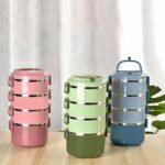 ⁦Boîte Repas en acier inoxydable 4 Couches avec Fonction d'étanchéité⁩ - الصورة ⁦2⁩