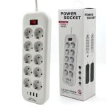 Rallonge Multiprise 10 Prises et 4 Ports USB Haute Puissance 3250W – مقبس طاقة متعدد المنافذ