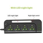 ⁦Multiprise 4 Sockets avec 4 Ports USB 1 Type-C 4000W Protection Surcharge et Lampe De Chevet – مقبس طاقة مع منافذ شحن⁩ - الصورة ⁦6⁩