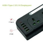 ⁦Multiprise 4 Sockets avec 4 Ports USB 1 Type-C 4000W Protection Surcharge et Lampe De Chevet – مقبس طاقة مع منافذ شحن⁩ - الصورة ⁦3⁩
