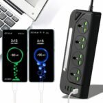 Multiprise 4 Sockets avec 4 Ports USB 1 Type-C 4000W Protection Surcharge et Lampe De Chevet – مقبس طاقة مع منافذ شحن