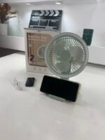 ⁦Ventilateur de Bureau Rechargeable Rotatif avec Lumière LED – مروحة مكتب قابلة للشحن⁩ - الصورة ⁦8⁩