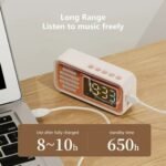 ⁦Réveil Bluetooth Rétro avec Haut-Parleur et Fonction IPX5 – ساعة منبه بلوتوث مع مكبر صوت⁩ - الصورة ⁦5⁩