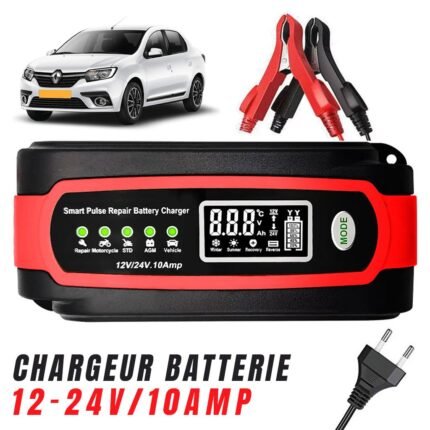 Chargeur de batterie voiture automatique intelligent 12-12v.10Amp – شاحن بطارية للسيارات