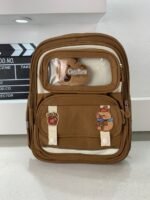 ⁦Sac à Dos Enfant Ludique avec Plusieurs Compartiment et un Peluche LM-5122 Marron – حقيبة ظهر للأطفال بني⁩ - الصورة ⁦4⁩