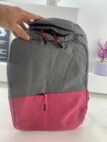 ⁦Sac à dos Bicolore Style Coréen Unisexe 127772-2 Rose – محفظة ظهر للكبار وردي⁩ - الصورة ⁦5⁩