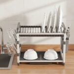 ⁦Egouttoir à Vaisselle en Aluminium de Haute Qualité 2 étages SX-842 – منظم أواني الغسيل⁩ - الصورة ⁦5⁩