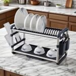 ⁦Egouttoir à Vaisselle en Aluminium de Haute Qualité 2 étages SX-842 – منظم أواني الغسيل⁩ - الصورة ⁦4⁩