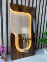 ⁦Panneau Mural Décoratif avec Éclairage LED Design Moderne en Bois V2⁩ - الصورة ⁦5⁩
