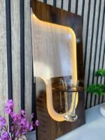 ⁦Panneau Mural Décoratif avec Éclairage LED Design Moderne en Bois V2⁩ - الصورة ⁦4⁩