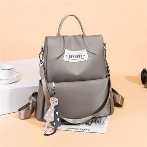 Sac à dos oxford Antivol étanche Pour Femme – Gris