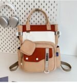 ⁦Ensemble de sacs d’école Kawai pour Enfants 2Pcs Avec Pochette Beige – محفظة 2 قطع كاواي مع محفظة صغيرة بيج⁩ - الصورة ⁦2⁩