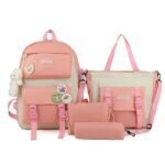 ⁦Ensemble de sacs d’école Kawai pour adolescents 4Pcs HAOLIDA V2 Rose – محفظة 4 قطع كاواي وردي⁩ - الصورة ⁦3⁩