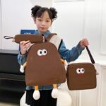 ⁦Ensemble de sacs d’école Kawai pour adolescents 3Pcs Language Marron – محفظة 3 قطع كاواي بني⁩ - الصورة ⁦2⁩