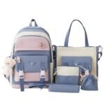 ⁦Ensemble de sacs d’école Kawai pour adolescents 5Pcs Guiyu V1 Bleu – محفظة 5 قطع كاواي أزرق⁩ - الصورة ⁦2⁩