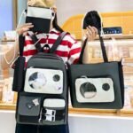 ⁦Ensemble de sacs d’école Kawai pour adolescents 5Pcs Guiyu V2 Noir et Gris– محفظة 5 قطع كاواي أسود ورمادي⁩ - الصورة ⁦3⁩