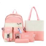 ⁦Ensemble de sacs d’école Kawai pour adolescents 4Pcs Guiyu V3 Rose – محفظة 4 قطع كاواي وردي⁩ - الصورة ⁦2⁩