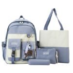 ⁦Ensemble de sacs d’école Kawai pour adolescents 4Pcs Guiyu V3 Bleu – محفظة 4 قطع كاواي أزرق⁩ - الصورة ⁦2⁩