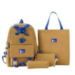 ⁦Ensemble de sacs d’école Kawai pour adolescents 4Pcs Lapin X Marron – محفظة 4 قطع كاواي بني⁩ - الصورة ⁦2⁩