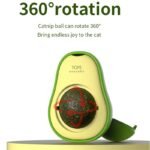 ⁦Boule murale en forme d'avocat et d'herbe à chat, jouets à lécher comestibles, friandises rotatives pour chaton, 360⁩ - الصورة ⁦3⁩