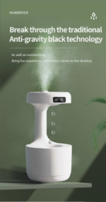 ⁦Réveil et Humidificateur d’air gouttelettes d’eau Anti-gravité 800ml⁩ - الصورة ⁦5⁩