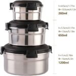⁦Conteneurs Alimentaires Empilables en Acier Inoxydable Écologiques 3pcs – حاويات طعام من الستانلس ستيل قابلة للتكديس⁩ - الصورة ⁦8⁩