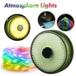 Lumière de camping LED multifonctionnelle, chargeur USB, chaîne d'atmosphère colorée
