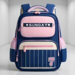 ⁦Sac à Dos Scolaire pour Enfants SUNDAY Rose et Bleu – حقيبة ظهر مدرسية للأطفال وردي وأزرق⁩ - الصورة ⁦2⁩